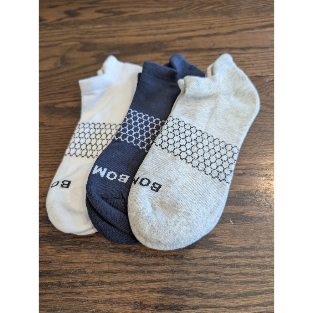 NEW! Bombas Mens L Three Pack Ankle Socks